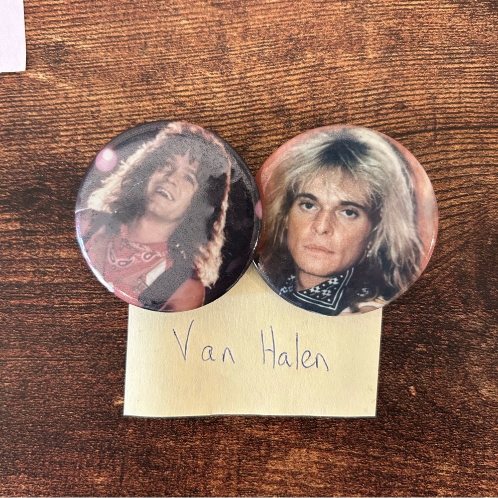 COPY - VTG 80’s Van Halen Pinback Concert buttons pins Rock / Metal / hair